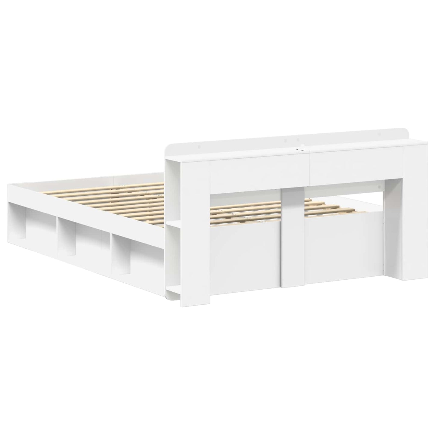 Bed Frame with Storage White 150 x 200 cm Engineered Wood