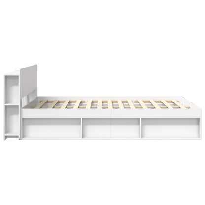 Bed Frame with Storage White 150 x 200 cm Engineered Wood