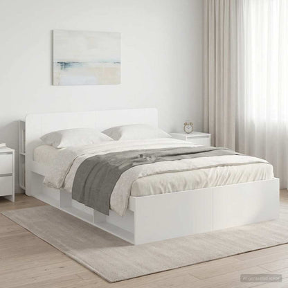 Bed Frame with Storage White 160 x 200 cm Engineered Wood