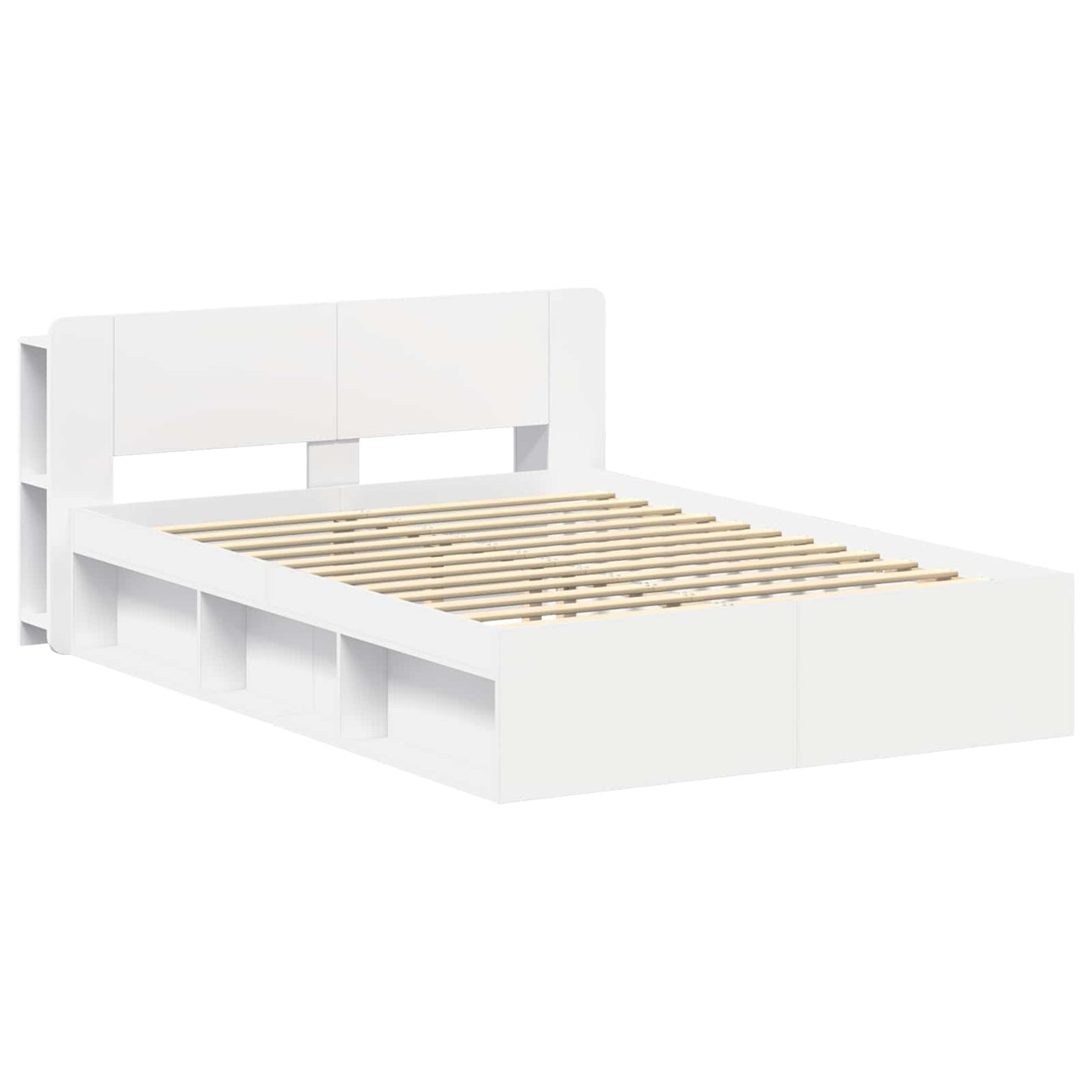 Bed Frame with Storage White 160 x 200 cm Engineered Wood