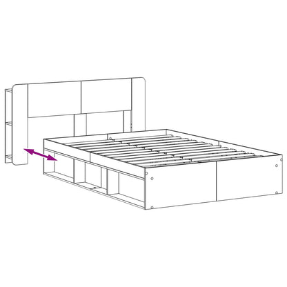 Bed Frame with Storage White 160 x 200 cm Engineered Wood