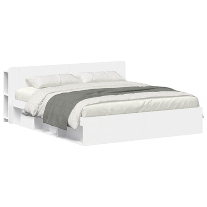 Bed Frame with Storage White 180 x 200 cm Engineered Wood