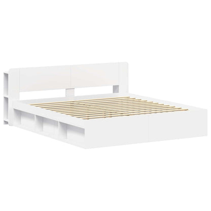 Bed Frame with Storage White 180 x 200 cm Engineered Wood