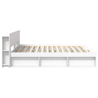 Bed Frame with Storage White 180 x 200 cm Engineered Wood