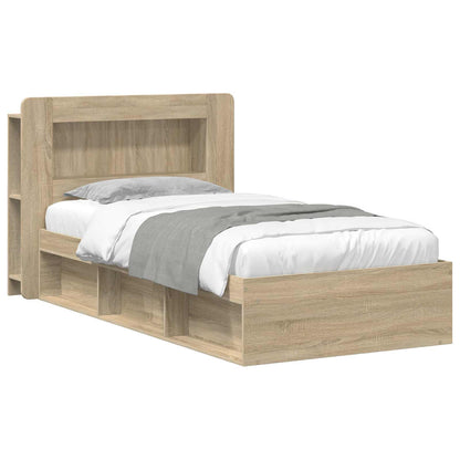 Bed Frame with Storage Sonoma Oak 75 x 190 cm Engineered Wood
