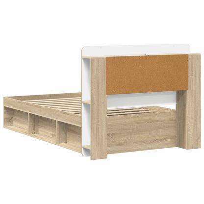 Bed Frame with Storage Sonoma Oak 75 x 190 cm Engineered Wood