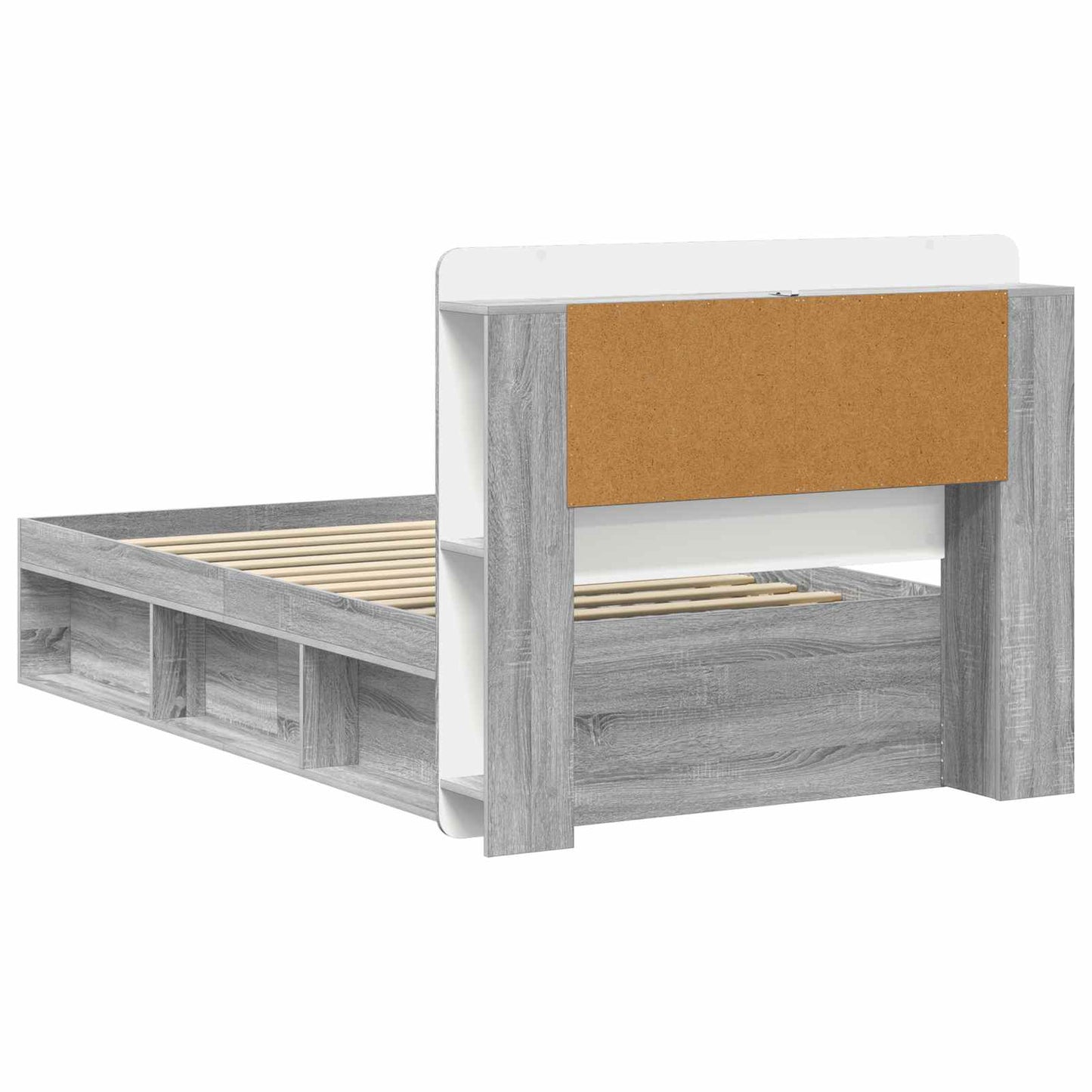 Bed Frame with Storage Grey Sonoma 80 x 200 cm Engineered Wood