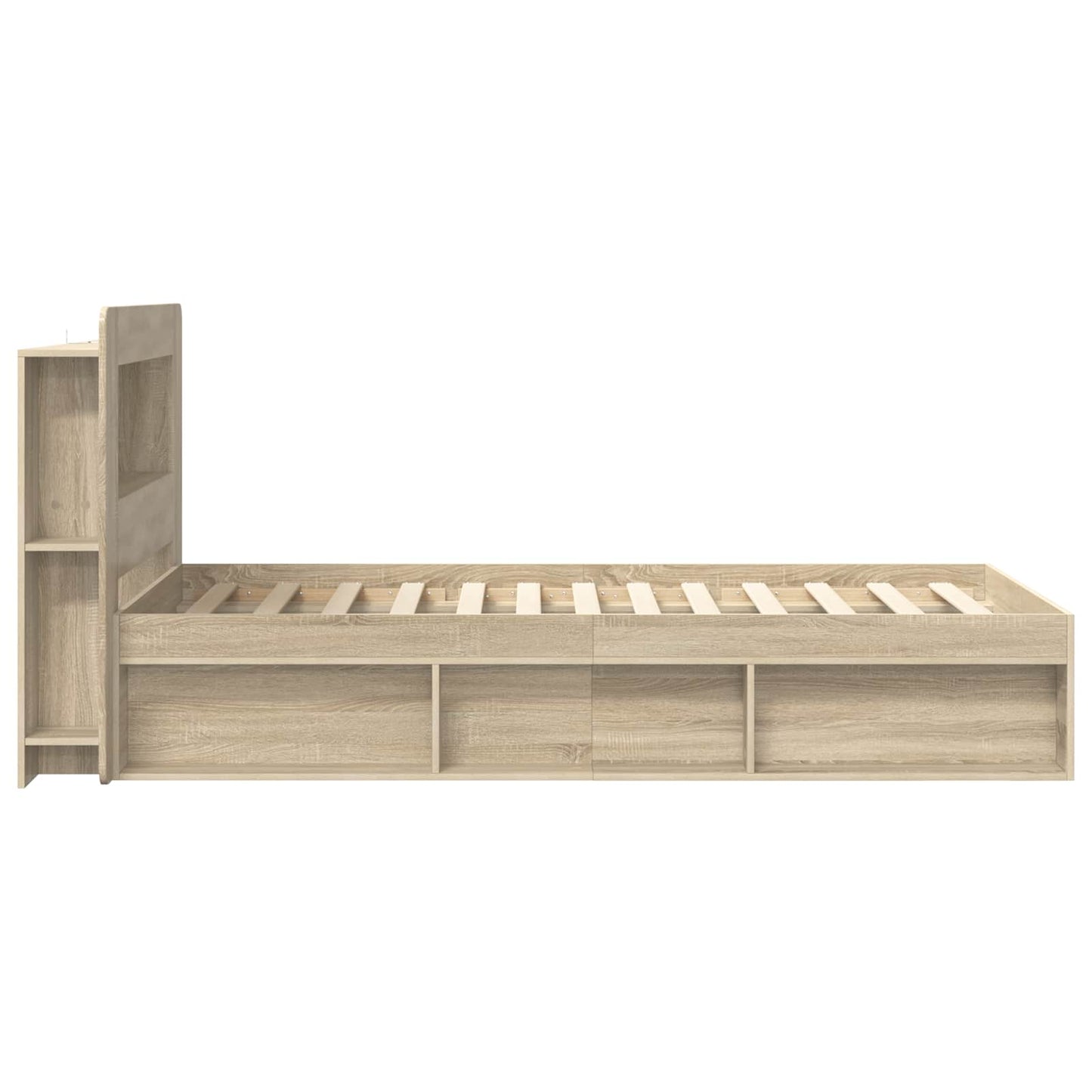 Bed Frame with Storage Sonoma Oak 80 x 200 cm Engineered Wood