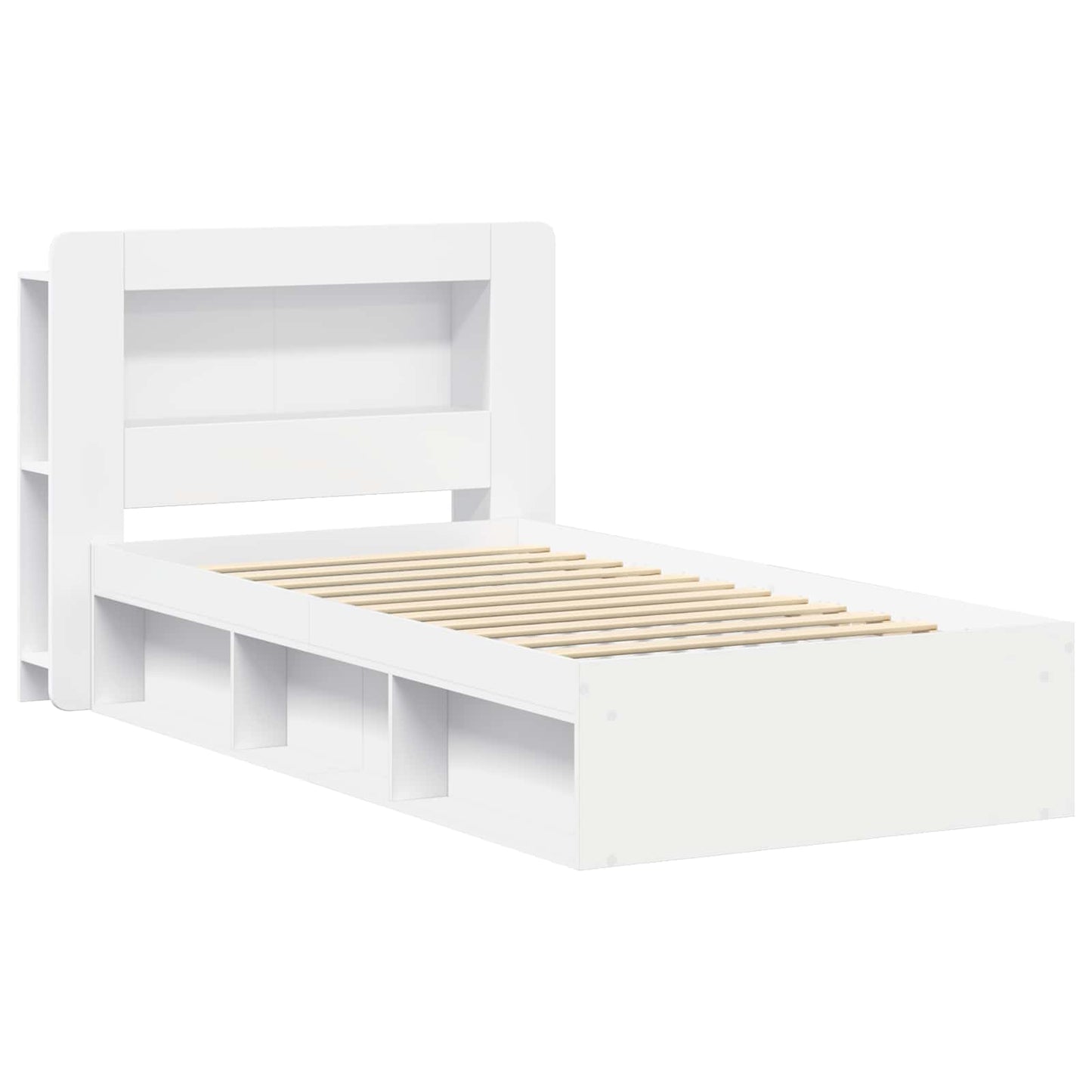 Bed Frame with Storage White 90 x 190 cm Engineered Wood