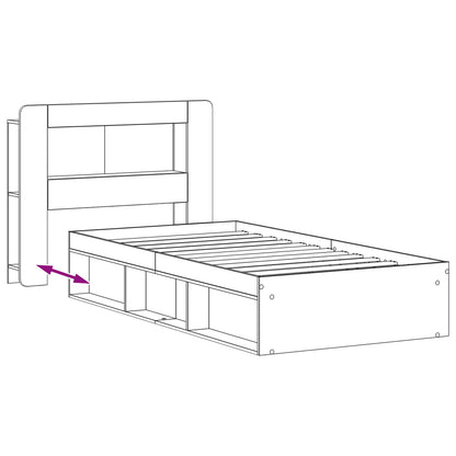Bed Frame with Storage White 90 x 190 cm Engineered Wood