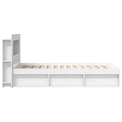 Bed Frame with Storage White 90 x 190 cm Engineered Wood