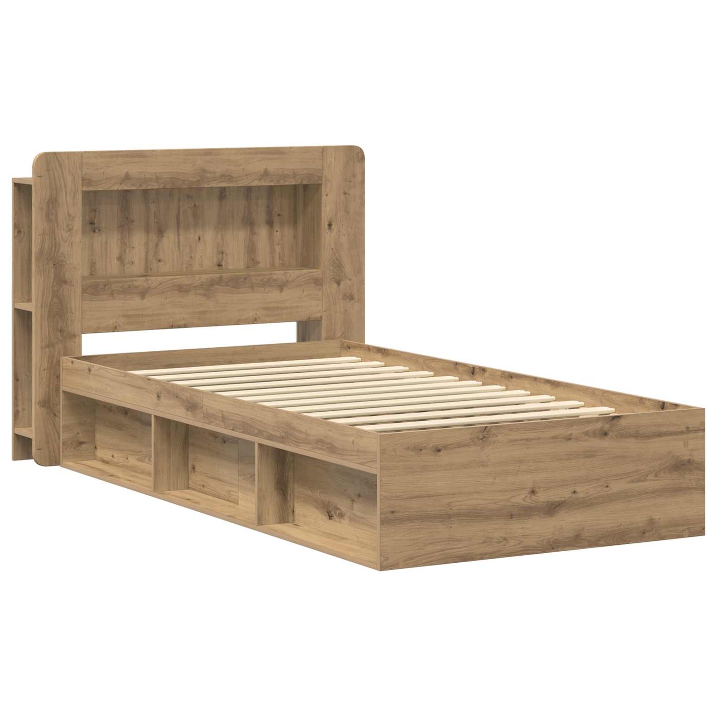 Bed Frame with Storage Artisan Oak 90 x 200 cm Engineered Wood