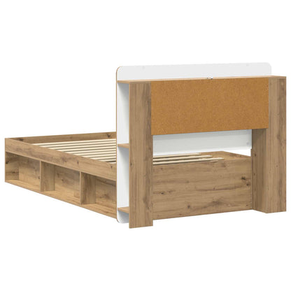 Bed Frame with Storage Artisan Oak 90 x 200 cm Engineered Wood