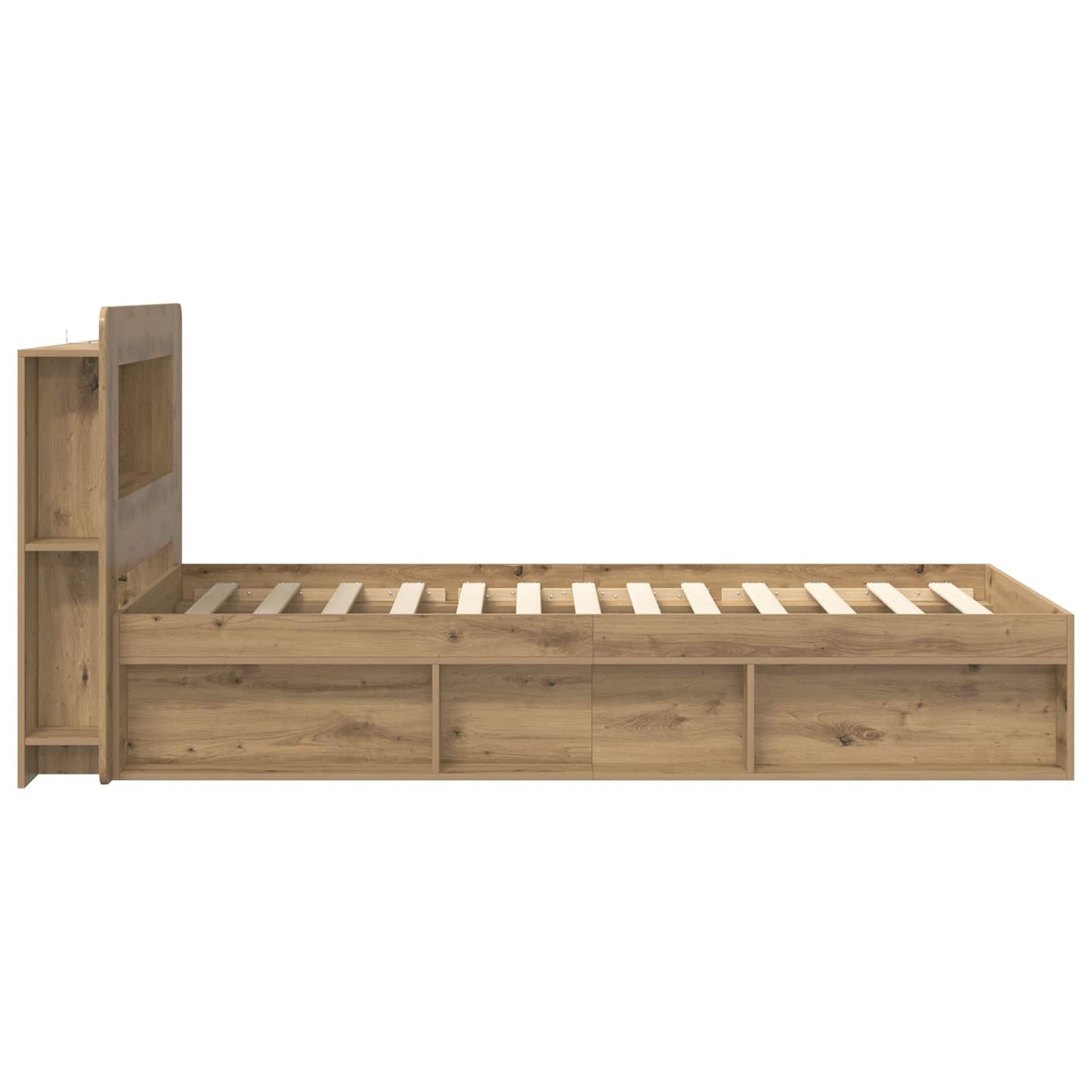 Bed Frame with Storage Artisan Oak 90 x 200 cm Engineered Wood