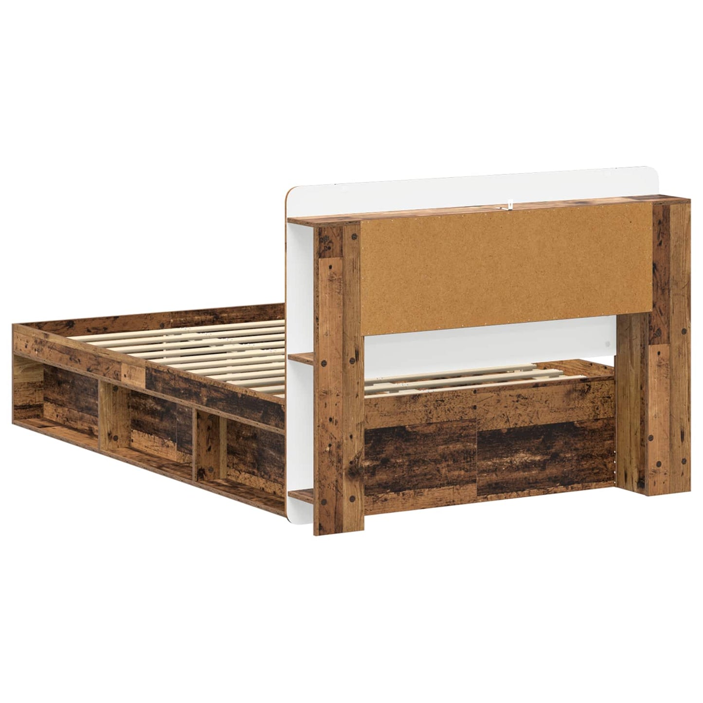 Bed Frame with Storage Old Wood 120 x 190 cm Engineered Wood