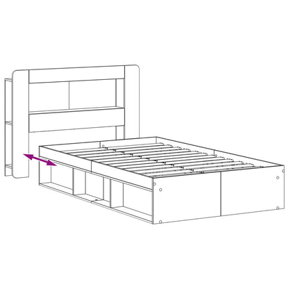Bed Frame with Storage Old Wood 120 x 190 cm Engineered Wood