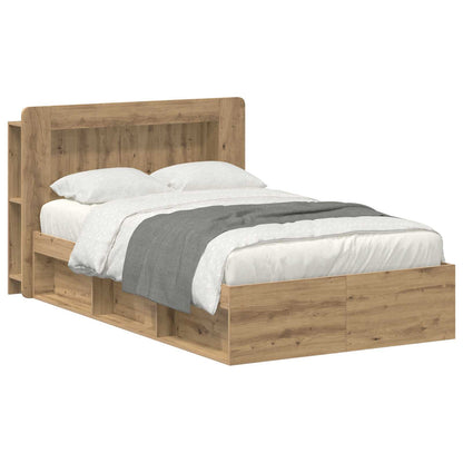 Bed Frame with Storage Artisan Oak 120 x 200 cm Engineered Wood