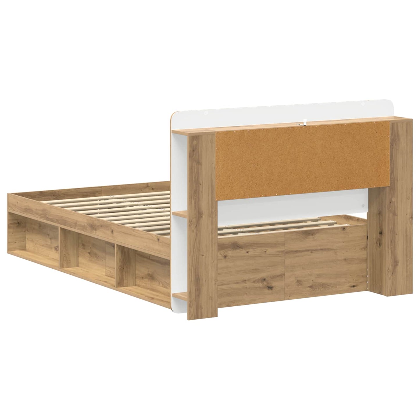 Bed Frame with Storage Artisan Oak 120 x 200 cm Engineered Wood