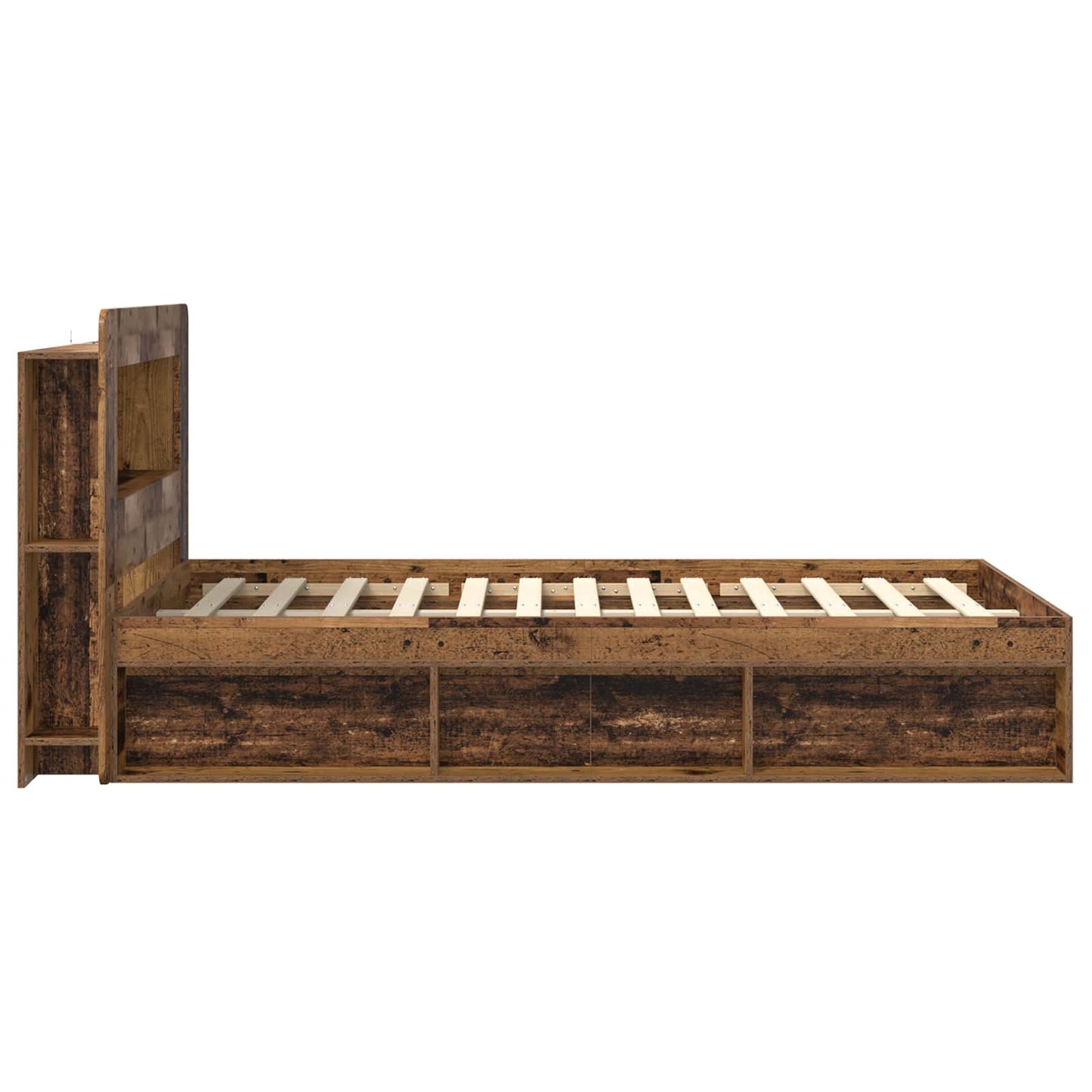Bed Frame with Storage Old Wood 120 x 200 cm Engineered Wood