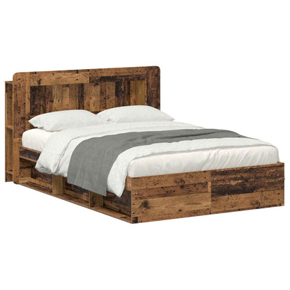 Bed Frame with Storage Old Wood 135 x 190 cm Engineered Wood