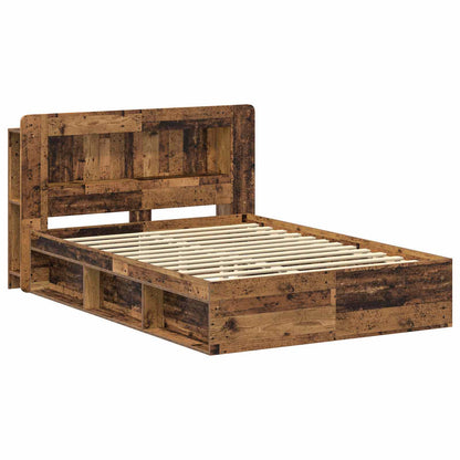 Bed Frame with Storage Old Wood 135 x 190 cm Engineered Wood