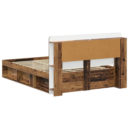 Bed Frame with Storage Old Wood 135 x 190 cm Engineered Wood
