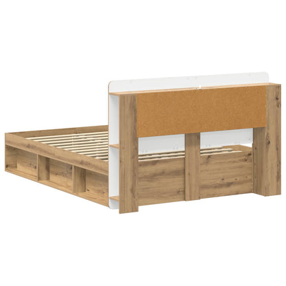 Bed Frame with Storage Artisan Oak 140 x 190 cm Engineered Wood