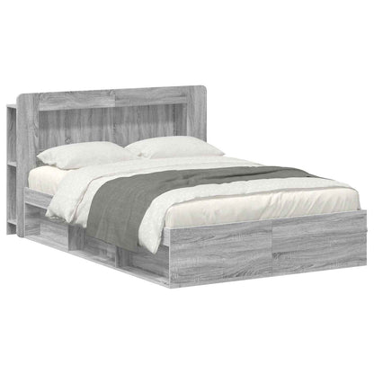 Bed Frame with Storage Grey Sonoma 140 x 200 cm Engineered Wood