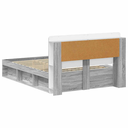 Bed Frame with Storage Grey Sonoma 140 x 200 cm Engineered Wood