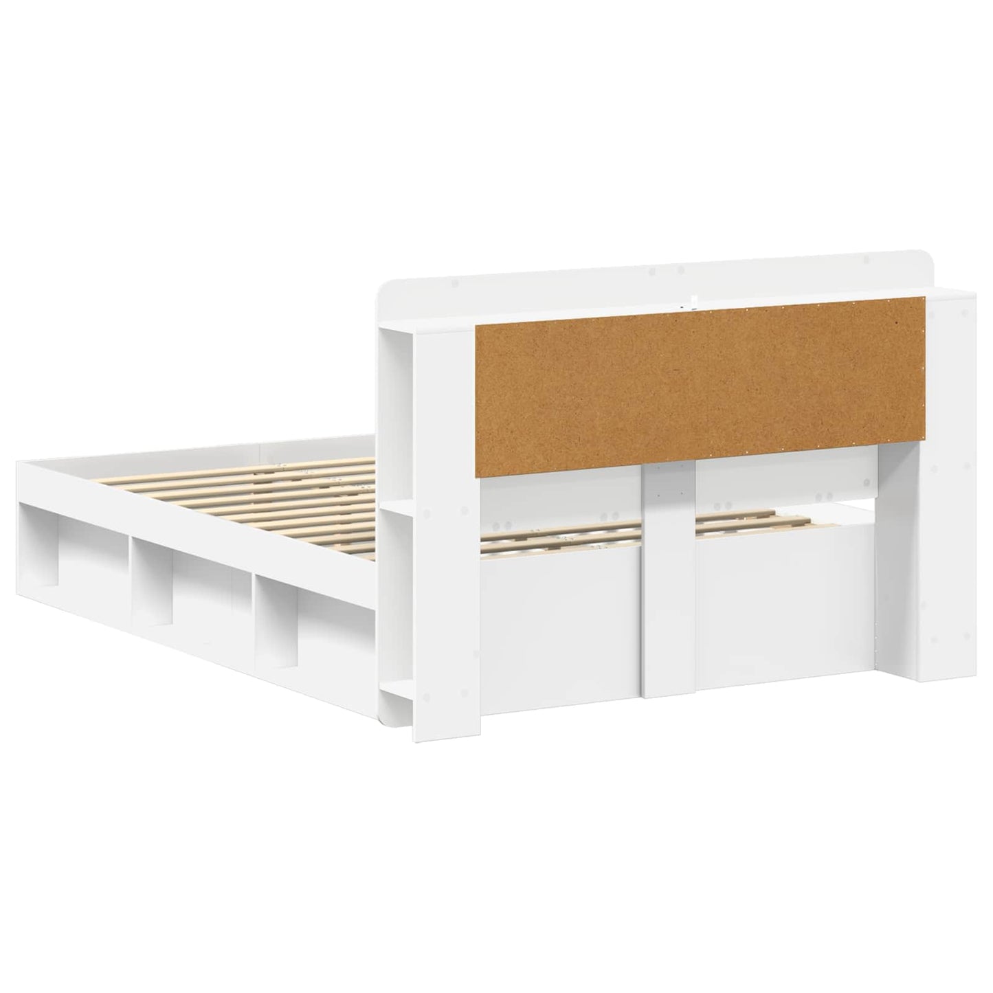Bed Frame with Storage White 140 x 200 cm Engineered Wood