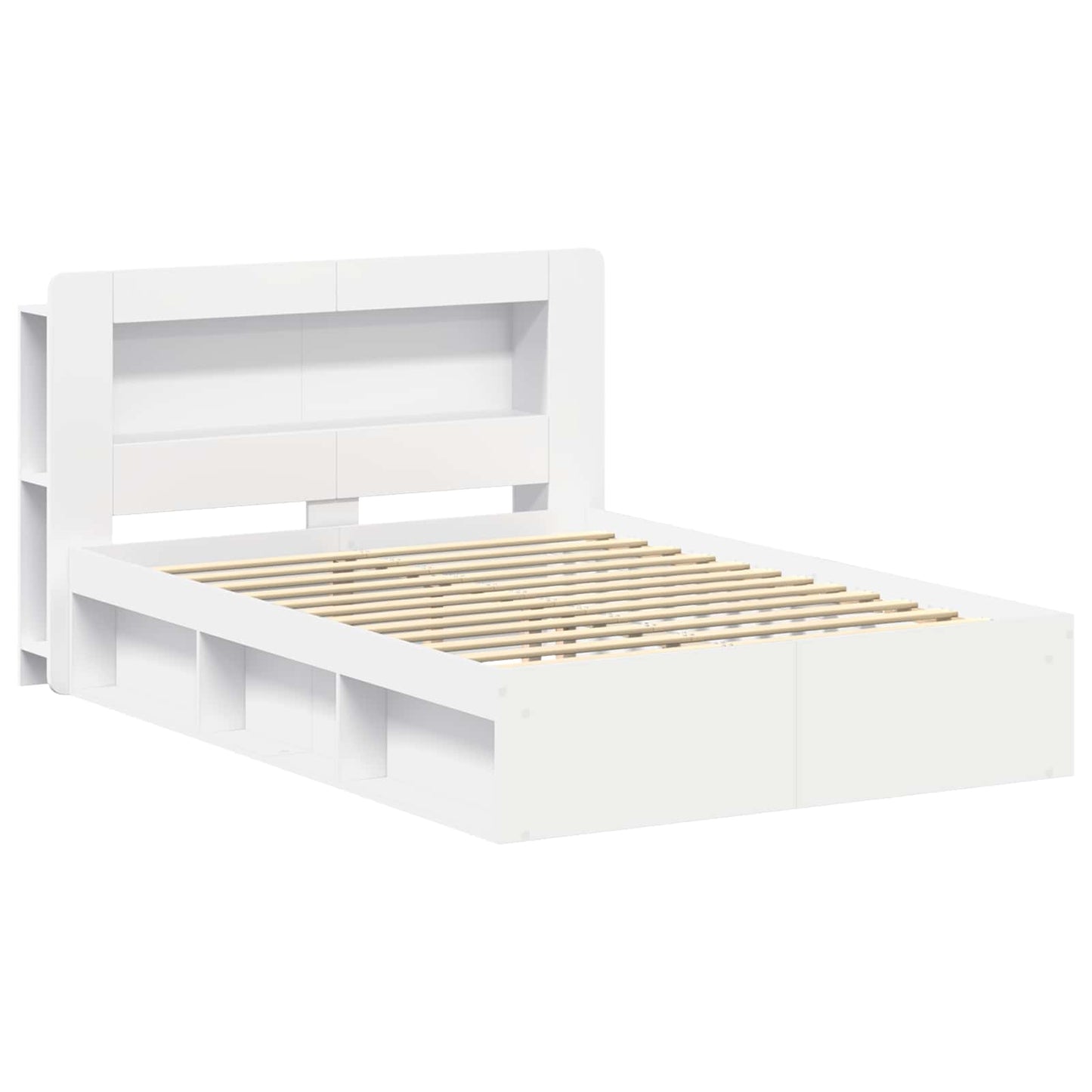 Bed Frame with Storage White 160 x 200 cm Engineered Wood