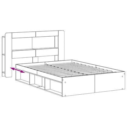 Bed Frame with Storage White 160 x 200 cm Engineered Wood