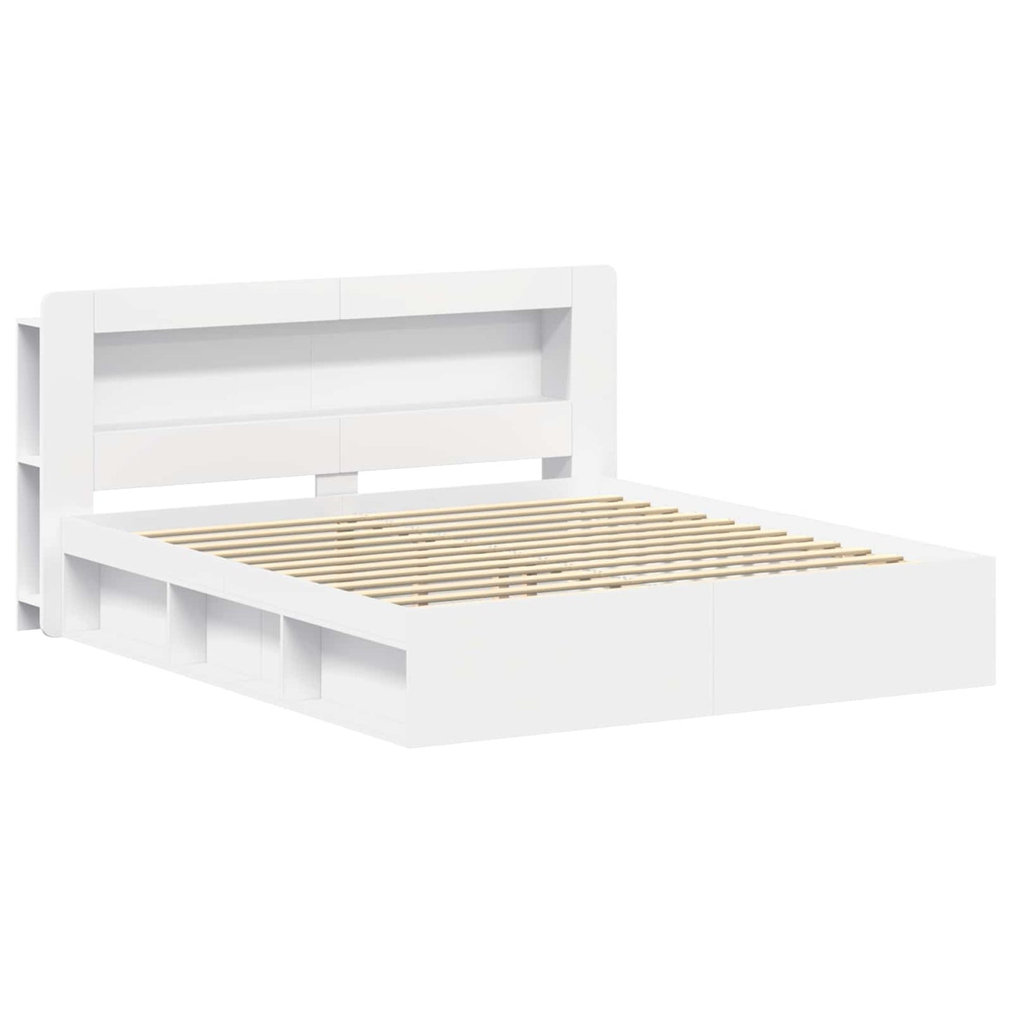 Bed Frame with Storage White 180 x 200 cm Engineered Wood