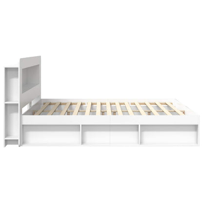 Bed Frame with Storage White 180 x 200 cm Engineered Wood