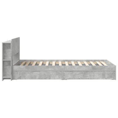 Bed Frame with Storage with Drawer Concrete Grey 75 x 190 cm