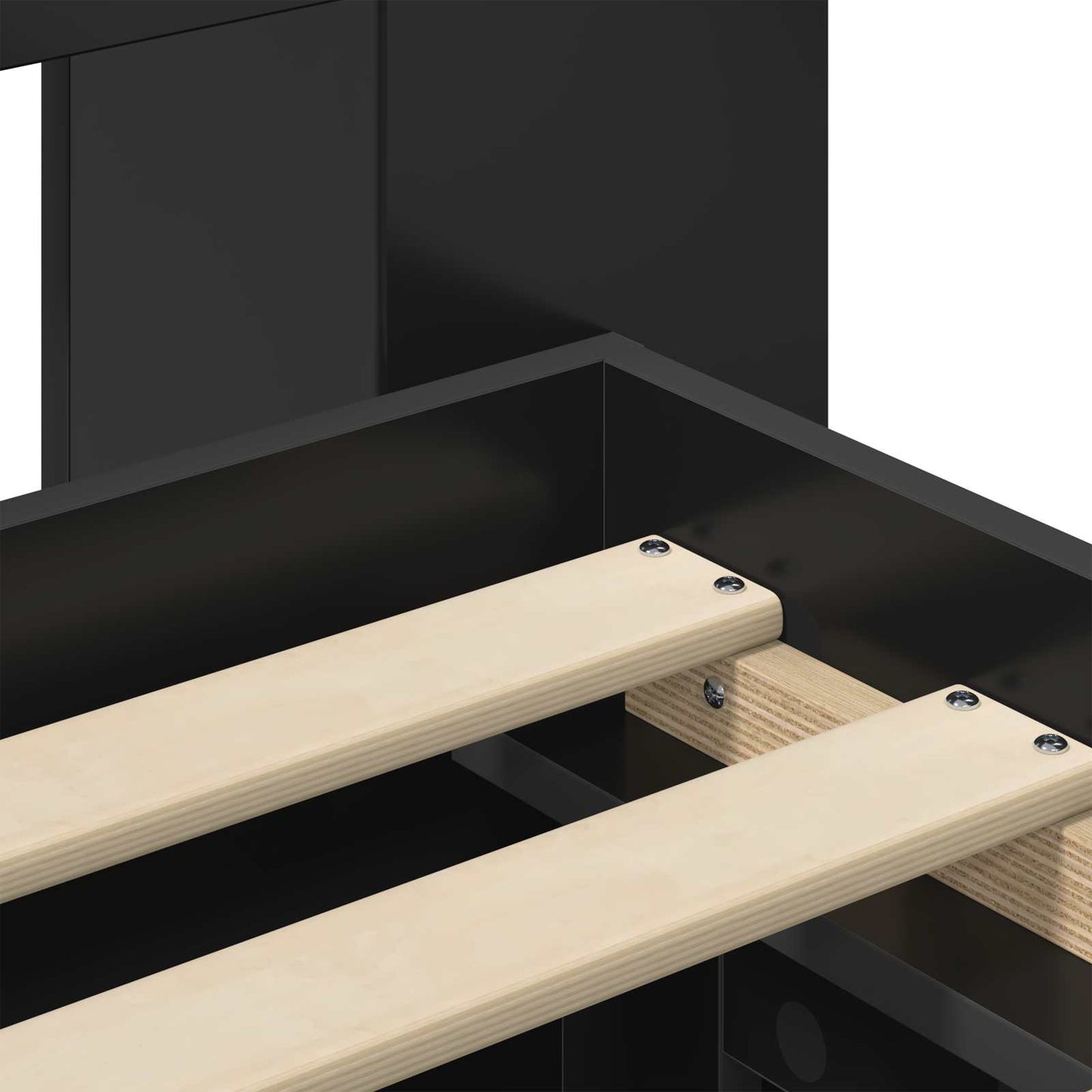 Bed Frame with Storage Black 90 x 190 cm Engineered Wood