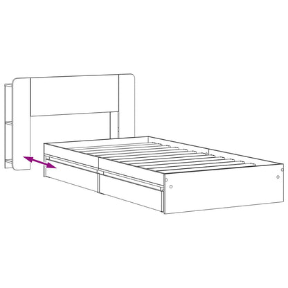 Bed Frame with Storage Black 90 x 190 cm Engineered Wood
