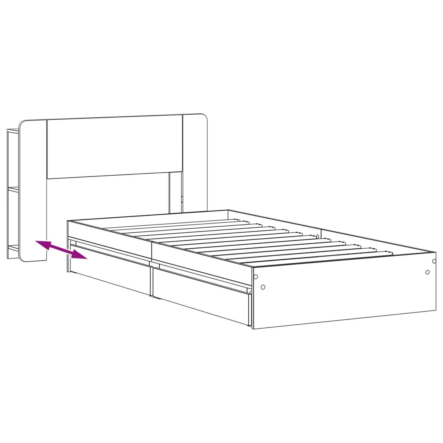Bed Frame with Storage Sonoma Oak 90 x 190 cm Engineered Wood