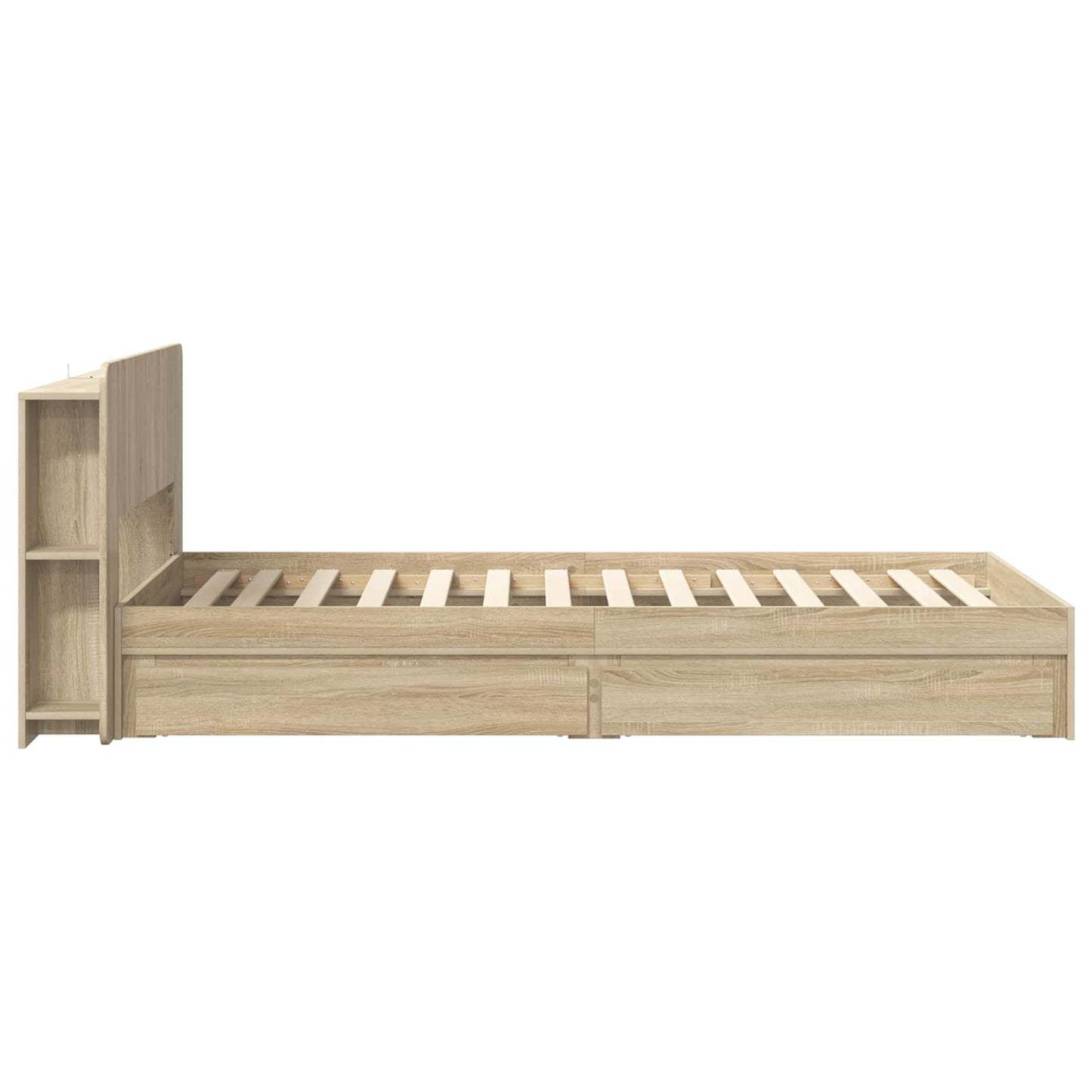 Bed Frame with Storage Sonoma Oak 100 x 200 cm Engineered Wood
