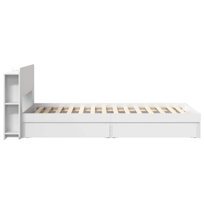 Bed Frame with Storage White 90 x 200 cm Engineered Wood