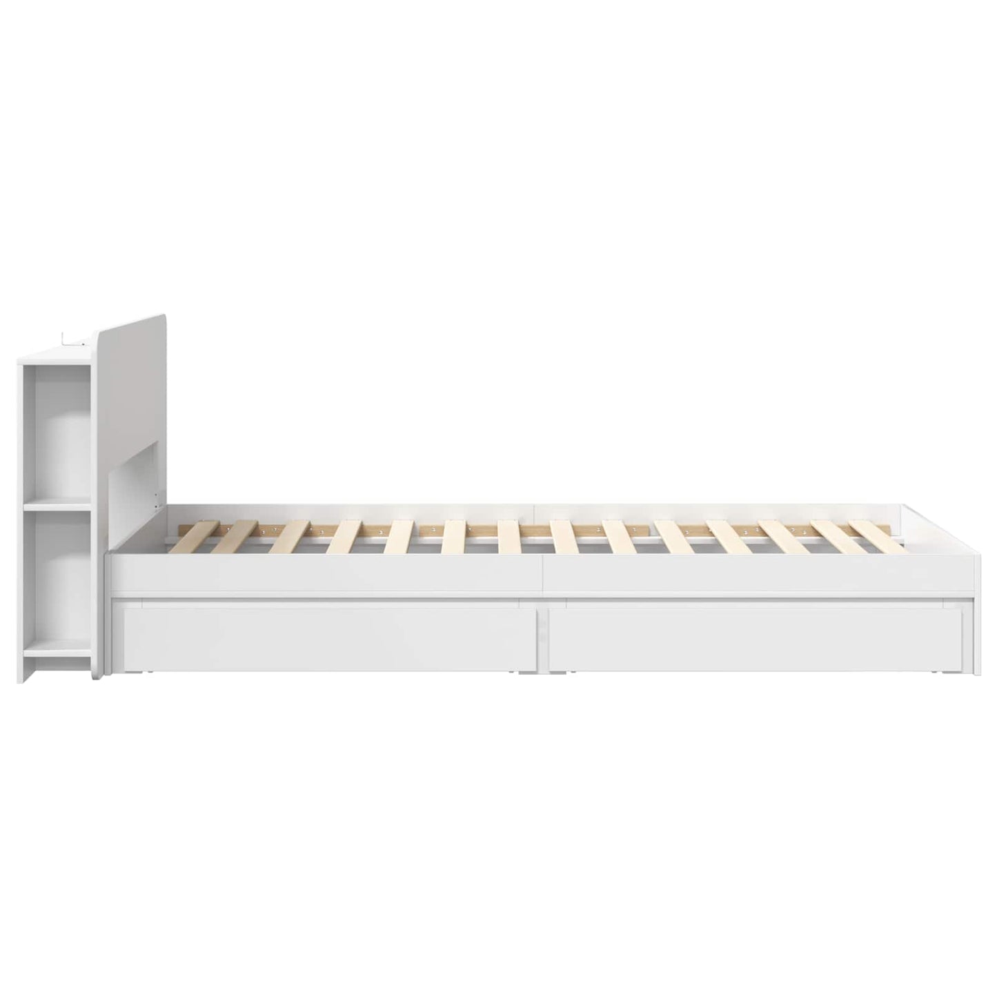 Bed Frame with Storage White 90 x 200 cm Engineered Wood