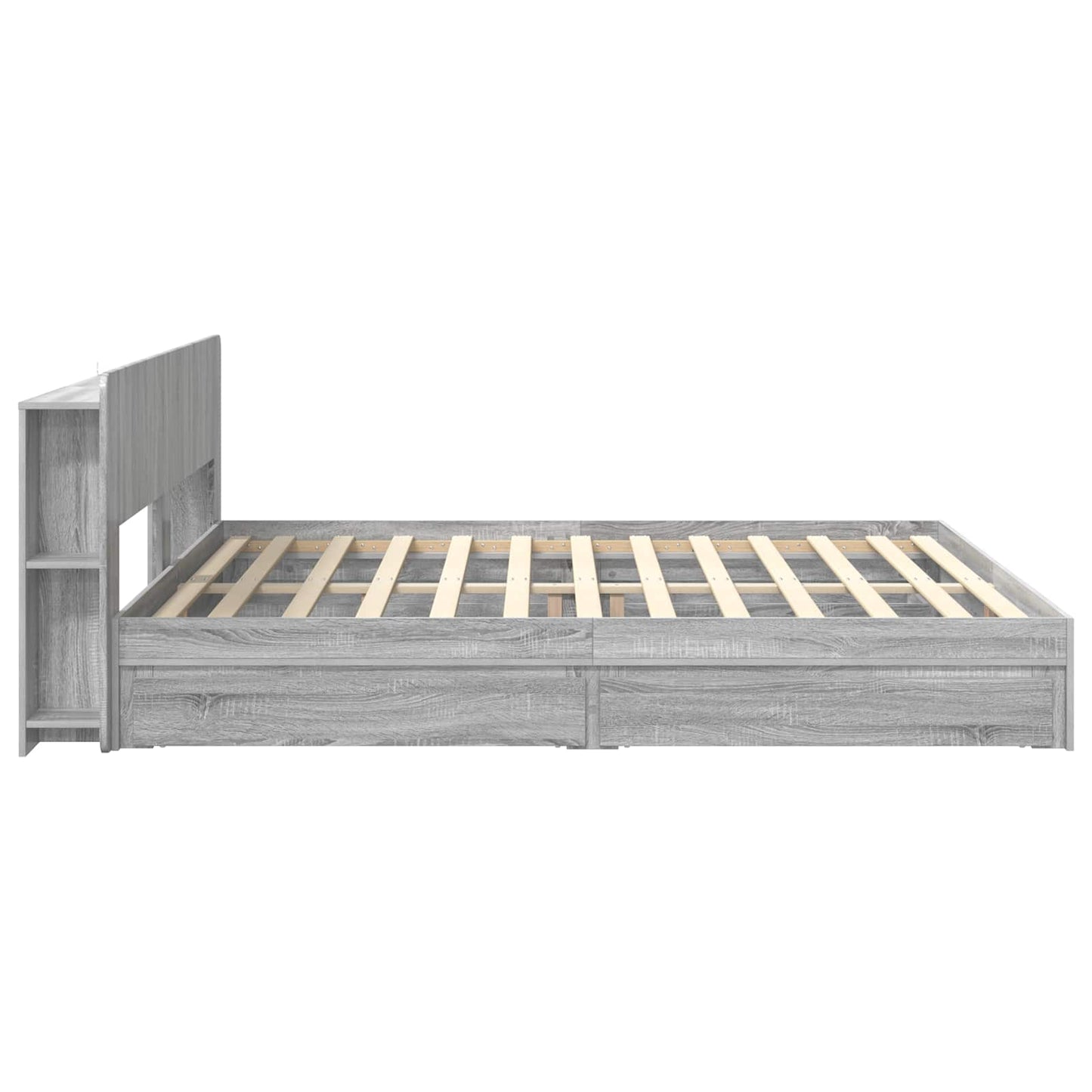 Bed Frame with Storage Grey Sonoma 180 x 200 cm Engineered Wood