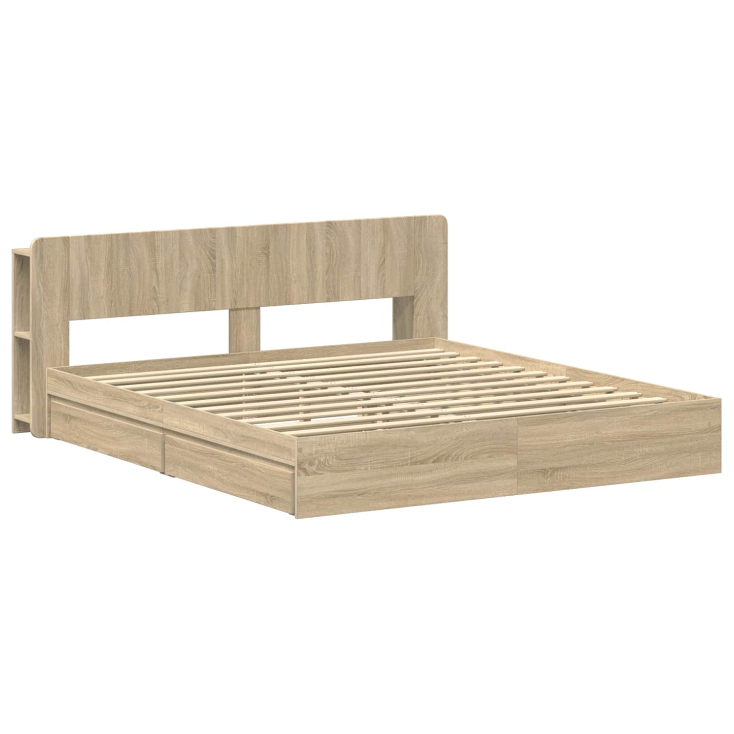 Bed Frame with Storage Sonoma Oak 180 x 200 cm Engineered Wood