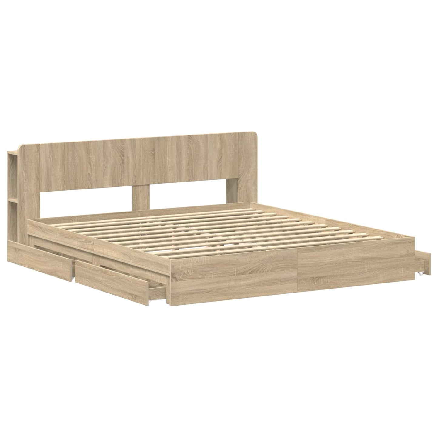 Bed Frame with Storage Sonoma Oak 180 x 200 cm Engineered Wood