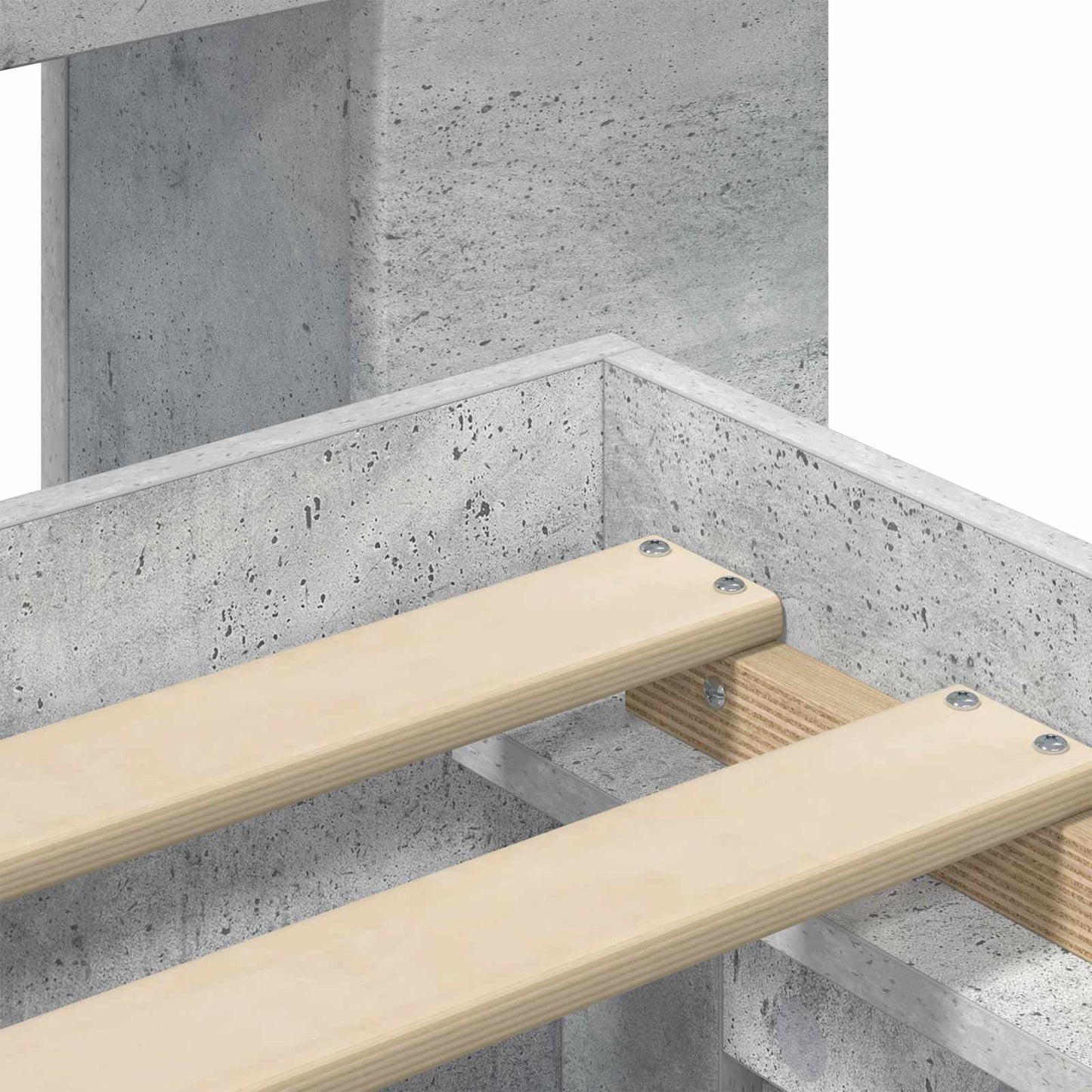 Bed Frame with Storage with Drawer Concrete Grey 200 x 200 cm