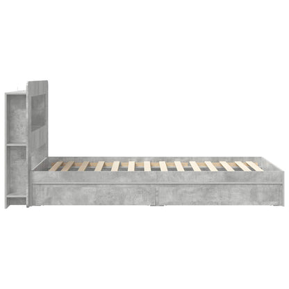 Bed Frame with Storage with Drawer Concrete Grey 75 x 190 cm