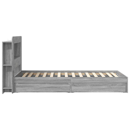 Bed Frame with Storage Grey Sonoma 100 x 200 cm Engineered Wood