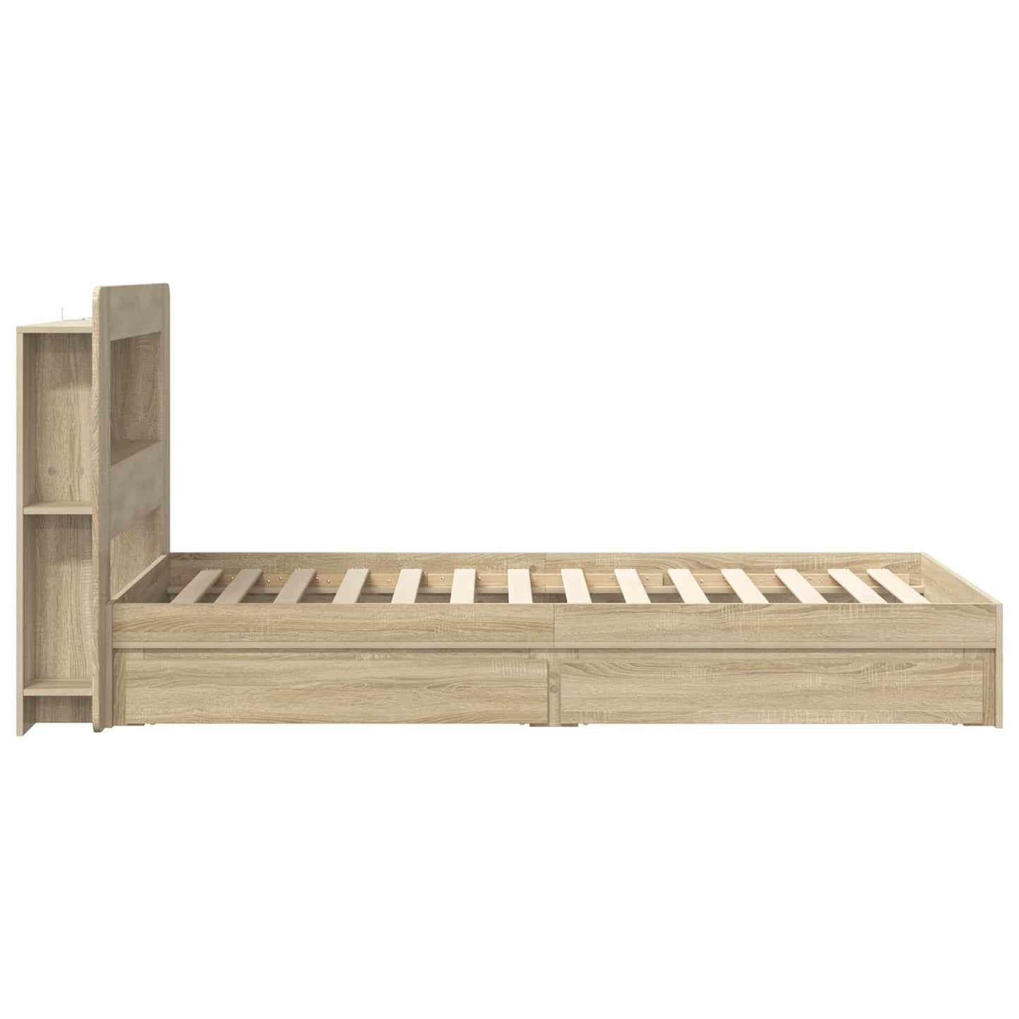 Bed Frame with Storage Sonoma Oak 100 x 200 cm Engineered Wood