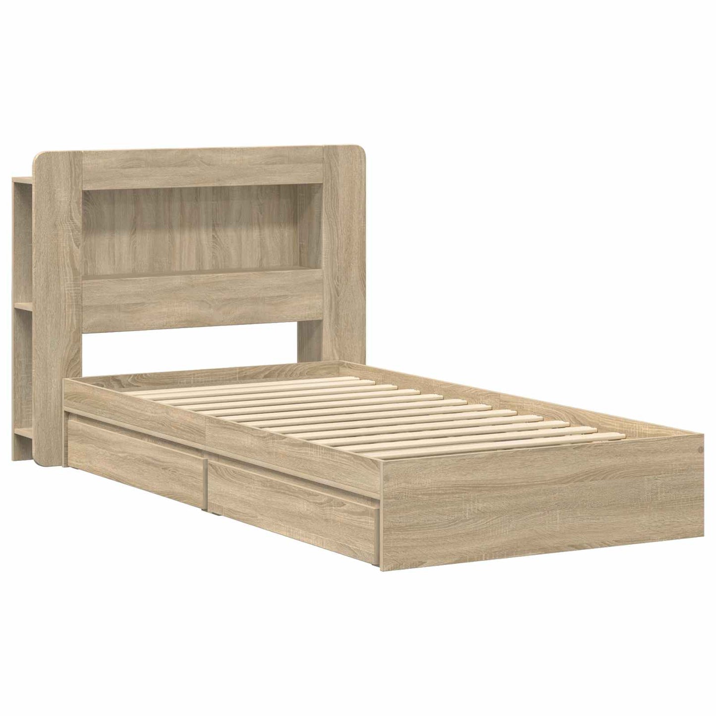 Bed Frame with Storage Sonoma Oak 90 x 200 cm Engineered Wood