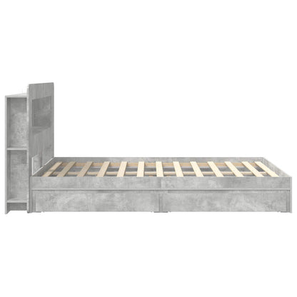 Bed Frame with Storage with Drawer Concrete Grey 150 x 200 cm